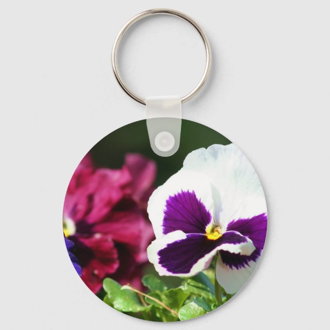 Pansy Flower Key Ring (Front)