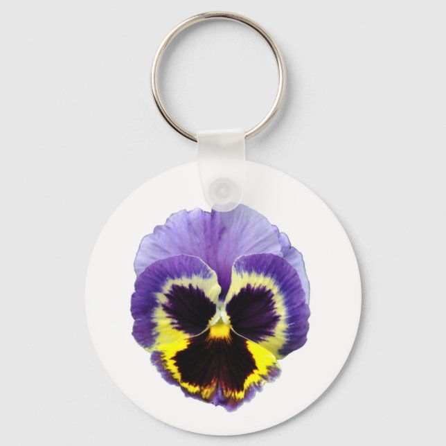 Pansy Flower Keychain (Front)