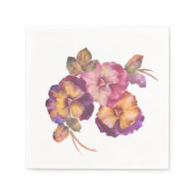 Pansy Flower Paper Napkins