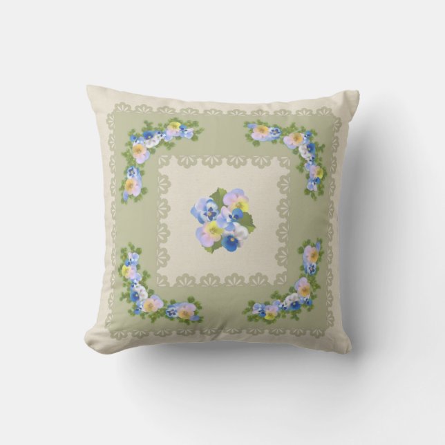 Pansy flower pillow (Front)