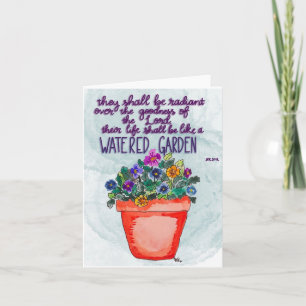 Pansy Flower Pot Encouraging Bible Verse Card