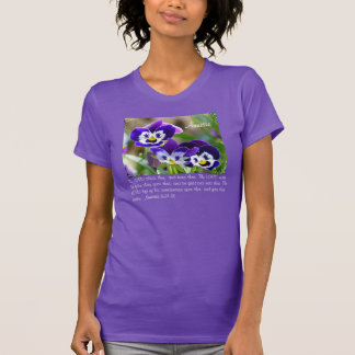 Pansy Flower & Scripture Customisable T-Shirt