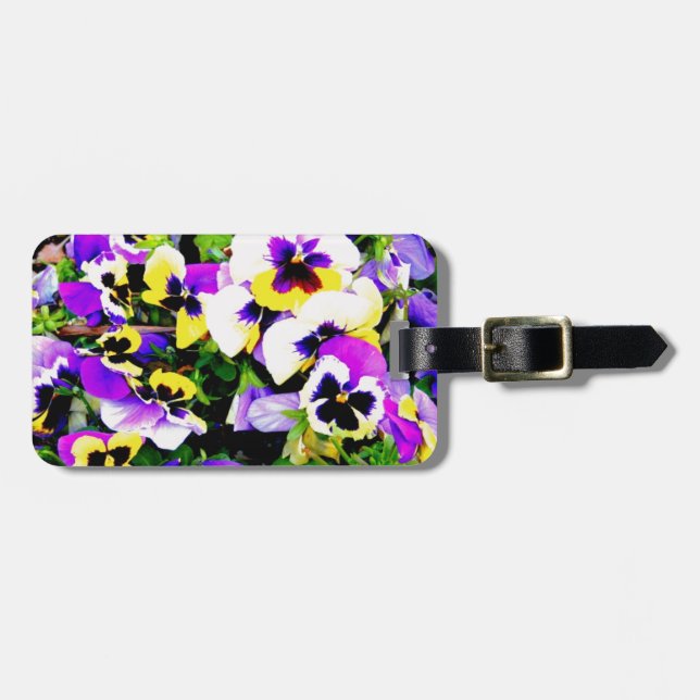 pansy flowers luggage tag (Front Horizontal)