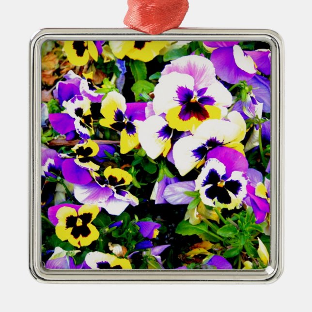 pansy flowers metal tree decoration (Front)