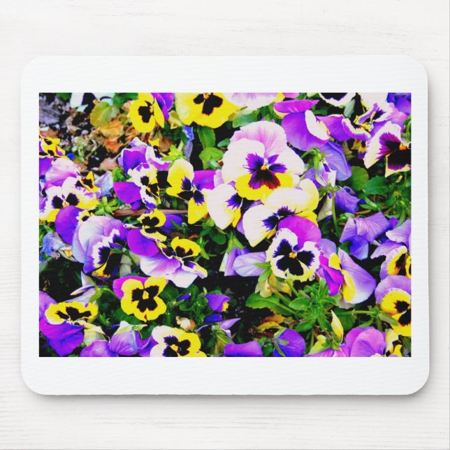 pansy flowers mouse pad (Front)