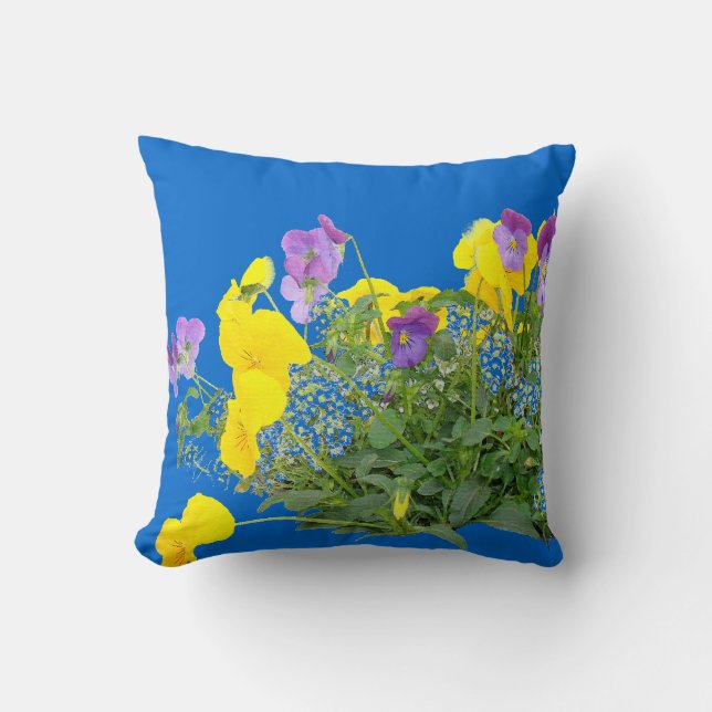 Pansy Flowers Pillow (Front)