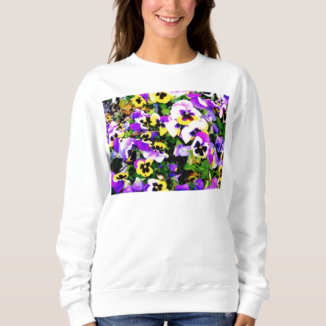 pansy flowers sweatshirt (Front)