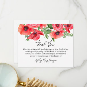 Pansy Funeral Thank You Card Bereavement