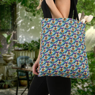 Pansy Garden Colourful Modern Floral Pattern  Tote Bag