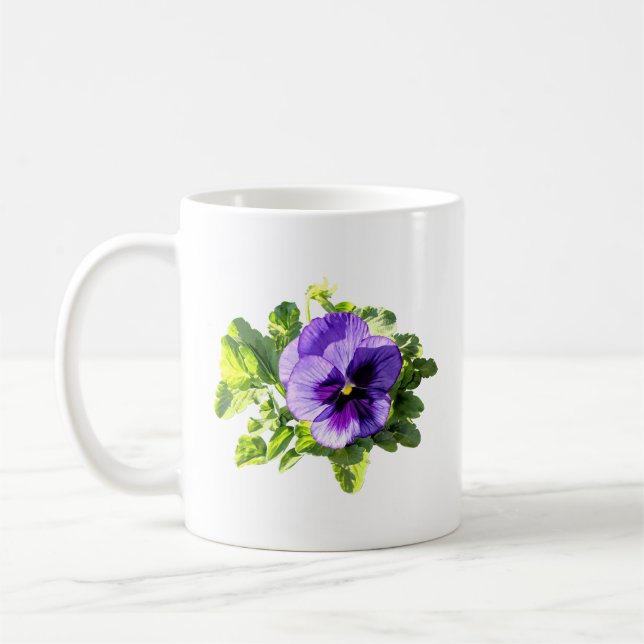 Pansy In Two Shades of Purple Coffee Mug (Left)