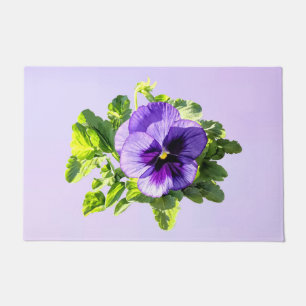 Pansy In Two Shades of Purple Doormat