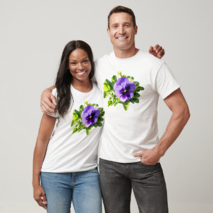 Pansy In Two Shades of Purple T-Shirt