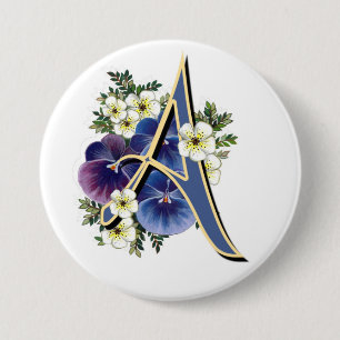 Pansy Initial  - A 7.5 Cm Round Badge