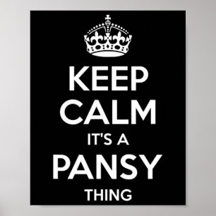 Pansy Keep Calm Personalised Name Birthday Funny G Poster