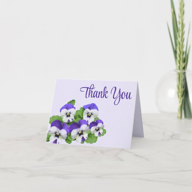 Pansy Lilac Purple Party Event Flower Customizable Thank You Card (Front)