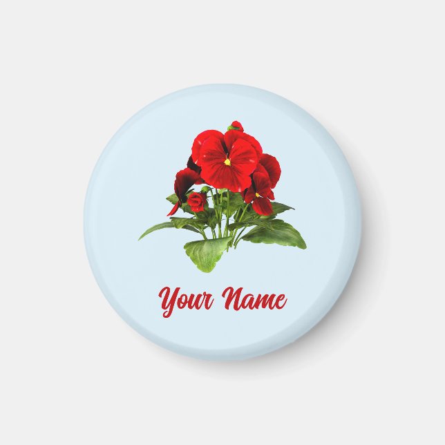 Pansy Lover Floral Personalised Custom Magnet (Front)