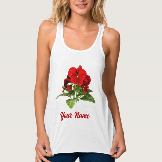 Pansy Lover Floral Personalised Custom Singlet (Front)