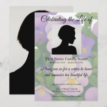 Pansy memorial invitation