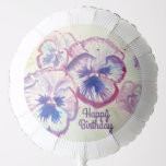 Pansy Pansies Purple Flower Floral Pink Balloon<br><div class="desc">Iris Irises Purple Flower Floral design,  with a fully customizable name. Designed from one of my original flower garden photographs & my original writing,  enjoy!</div>