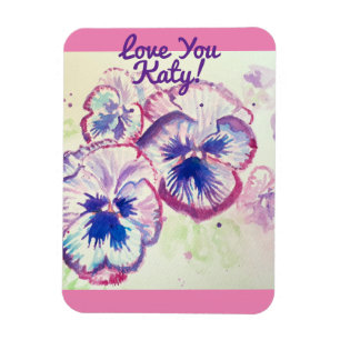 Pansy Pansies Purple Flower Floral Pink Magnet