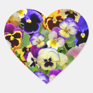 PANSY PATCHWORK HEART STICKER