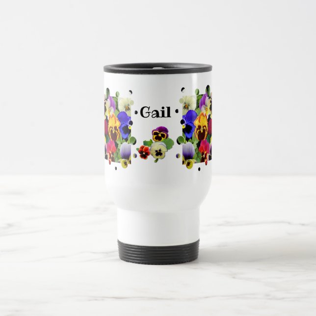 PANSY PATCHWORK TRAVEL MUG (Center)