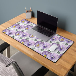 Pansy pattern desk mat