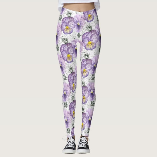 Pansy pattern leggings (Front)