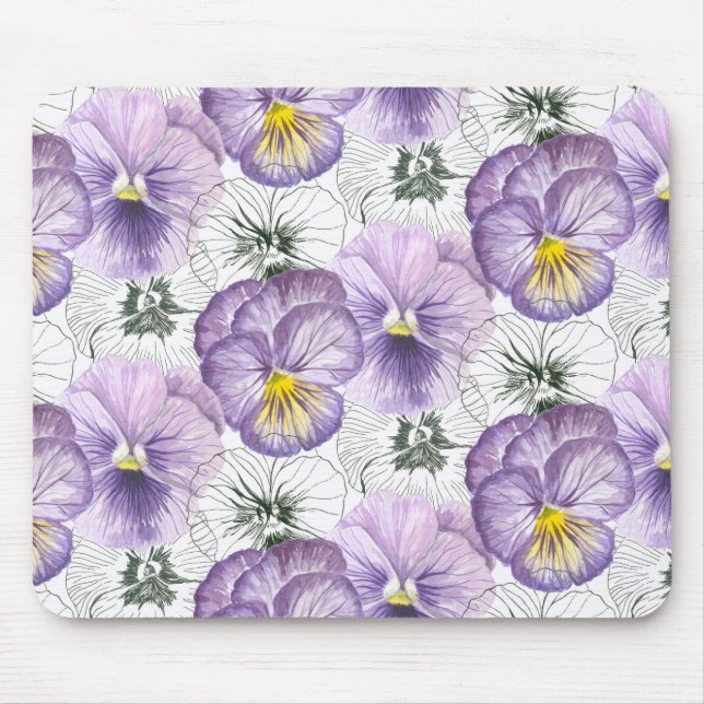 Pansy pattern mouse pad (Front)