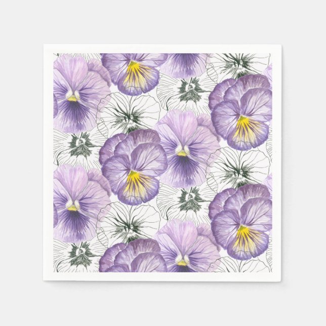 Pansy pattern napkin (Front)