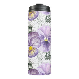 Pansy pattern thermal tumbler