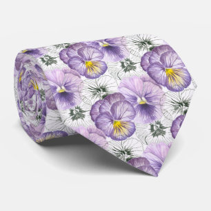 Pansy pattern tie