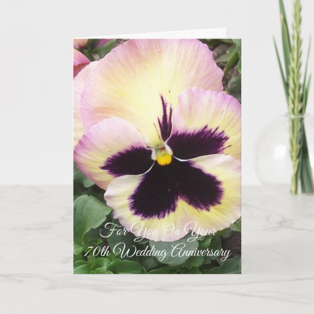 Pansy Personalised 70th Wedding Anniversary Card (Front)