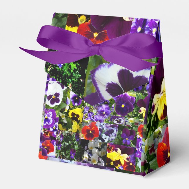 Pansy Photo Collage, Favour Box (Front Side)