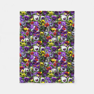 Pansy Photo Collage, Fleece Blanket