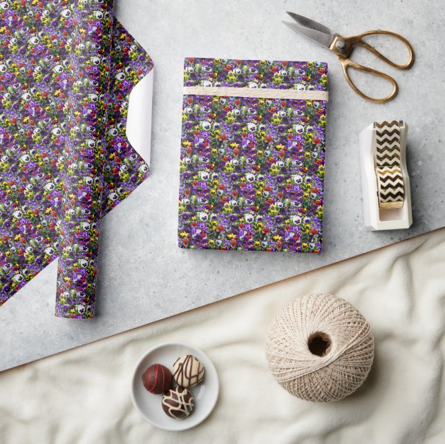 Pansy Photo Collage: Kaleidoscope of Floral Beauty Wrapping Paper (Crafts)