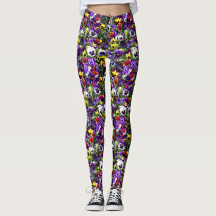 Pansy Photo Collage, Leggings
