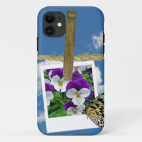 Pansy photo with butterfly