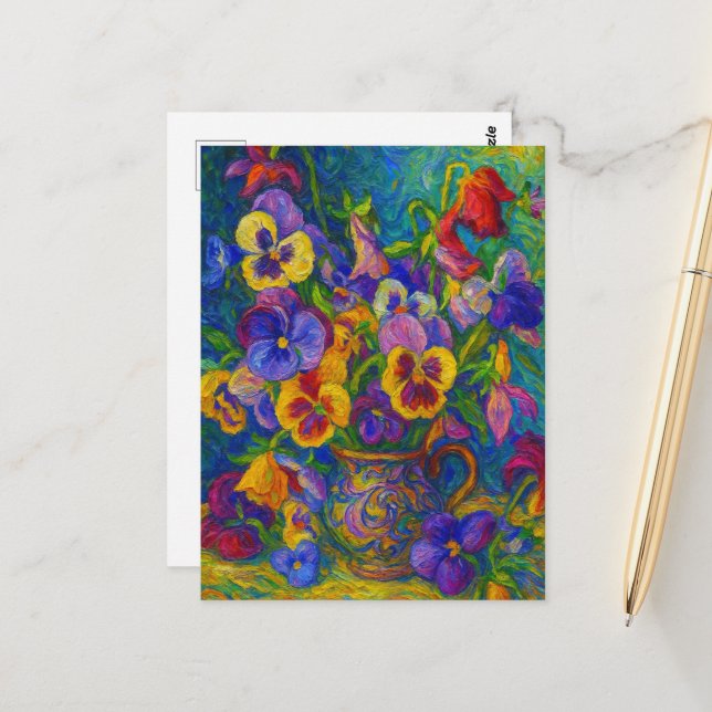 Pansy Postcard (Front/Back In Situ)