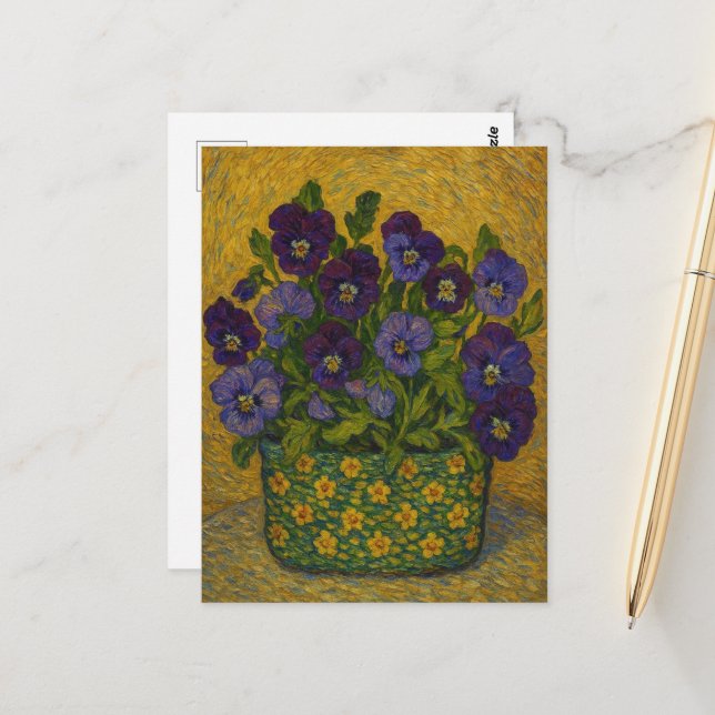 Pansy Postcard (Front/Back In Situ)