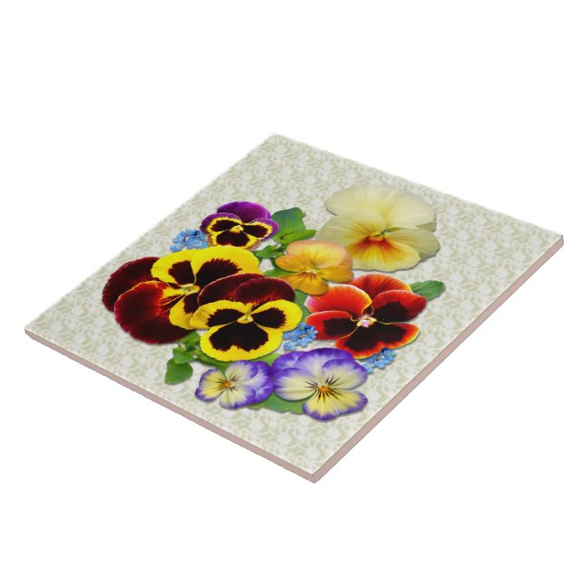 Pansy Posy  ~ Ceramic Tile (Side)