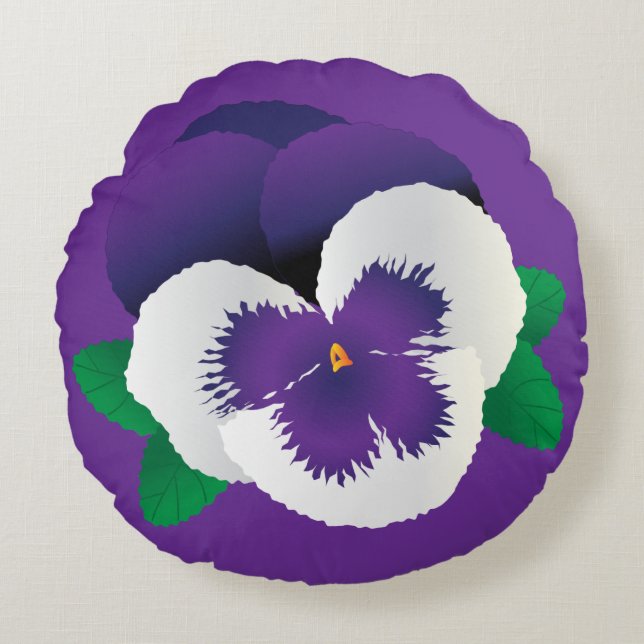Pansy Round Pillow (Front)