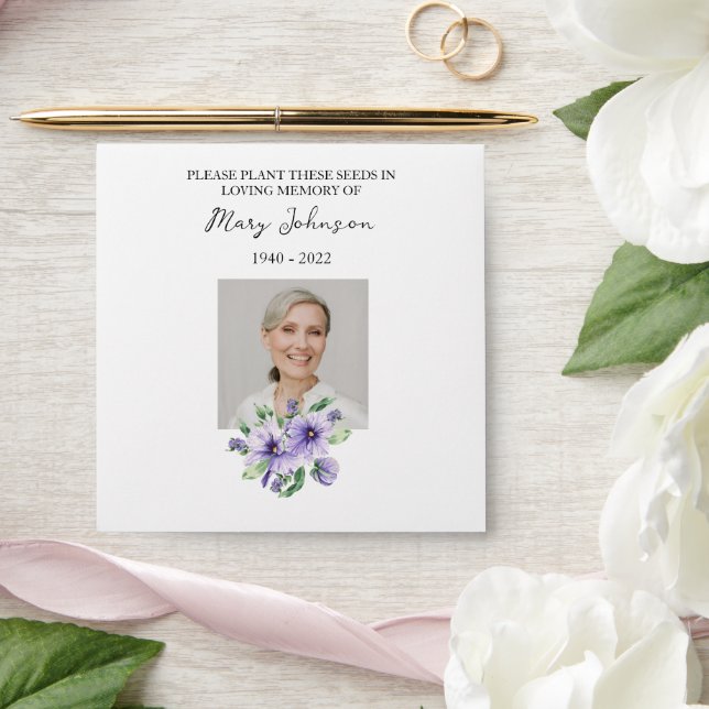 Pansy Seed Packet Memorial Funeral Envelope (Wedding)