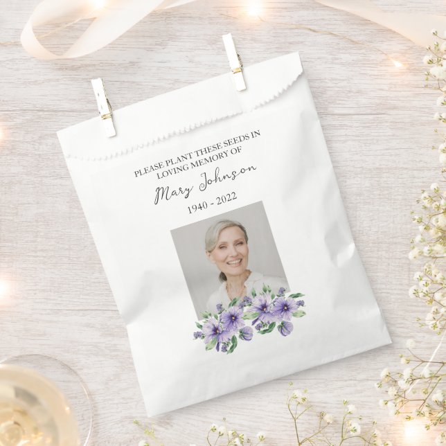 Pansy Seed Packet Memorial Funeral Favor Bag (Clipped)