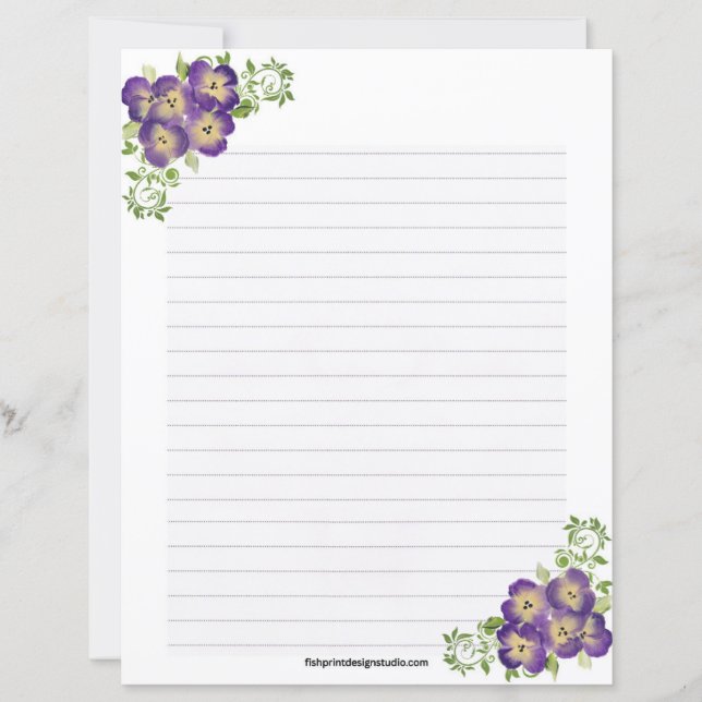 Pansy Stationery (Front)