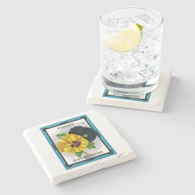 Pansy Stone Coaster (Side)