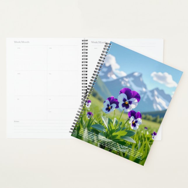 Pansy Symbolism Calendar Planner (Display)