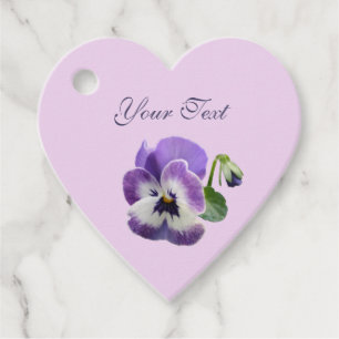 Pansy To From Heart Gift Favour Tags Your Text