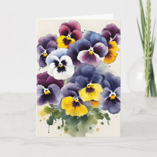 Pansy - Watercolor flowers Card