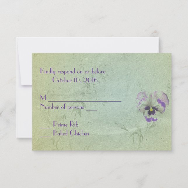 Pansy Wedding RSVP (Front)